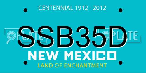 SSB35D New Mexico License Plate