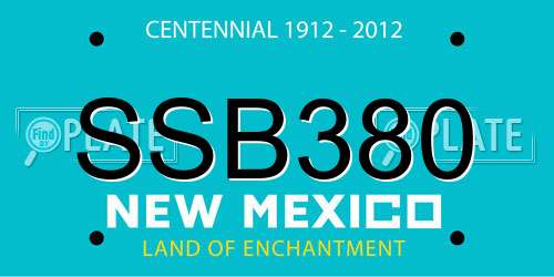 SSB380 New Mexico License Plate