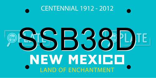 SSB38D New Mexico License Plate