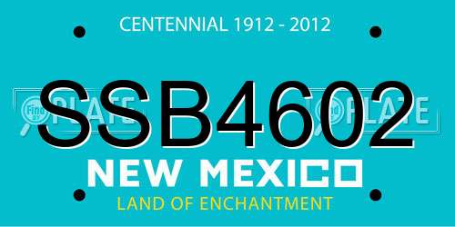 SSB4602 New Mexico License Plate
