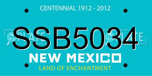 SSB5034 New Mexico License Plate