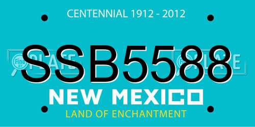 SSB5588 New Mexico License Plate