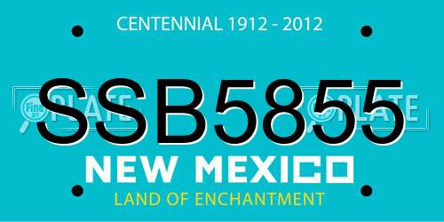 SSB5855 New Mexico License Plate