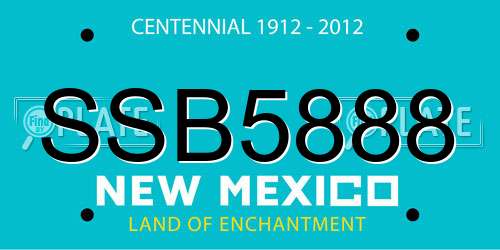 SSB5888 New Mexico License Plate