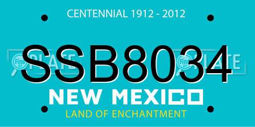 SSB8034 New Mexico License Plate
