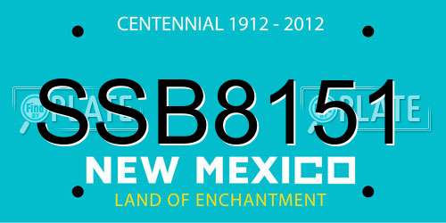 SSB8151 New Mexico License Plate