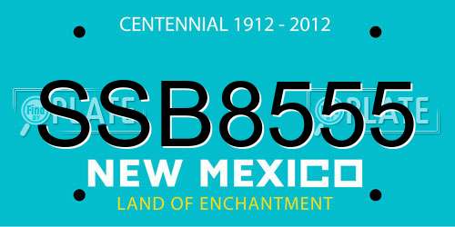 SSB8555 New Mexico License Plate