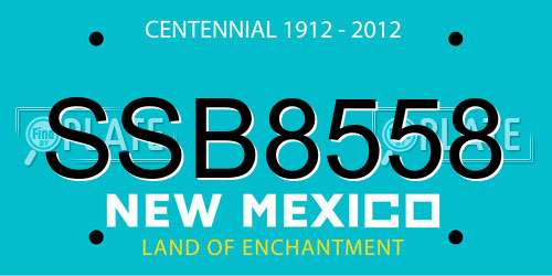 SSB8558 New Mexico License Plate