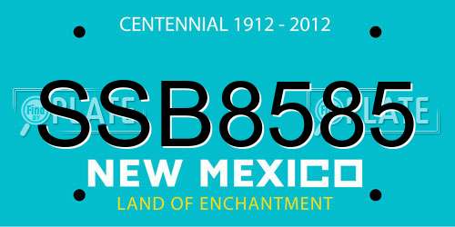 SSB8585 New Mexico License Plate
