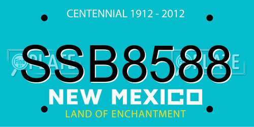 SSB8588 New Mexico License Plate