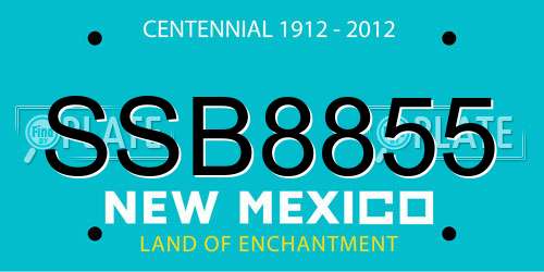 SSB8855 New Mexico License Plate
