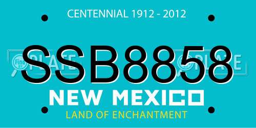 SSB8858 New Mexico License Plate