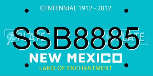 SSB8885 New Mexico License Plate