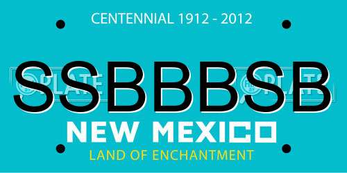 SSBBBSB New Mexico License Plate