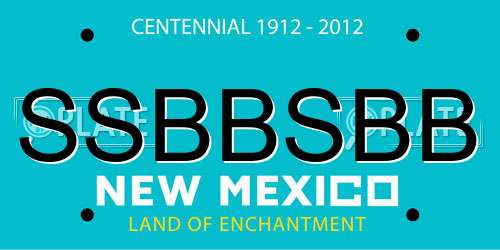 SSBBSBB New Mexico License Plate