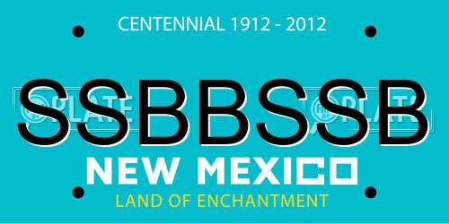 SSBBSSB New Mexico License Plate