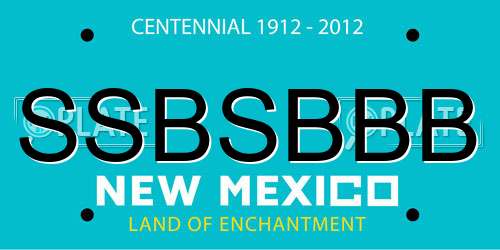 SSBSBBB New Mexico License Plate