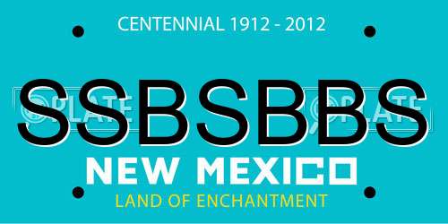 SSBSBBS New Mexico License Plate