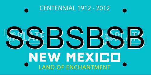 SSBSBSB New Mexico License Plate