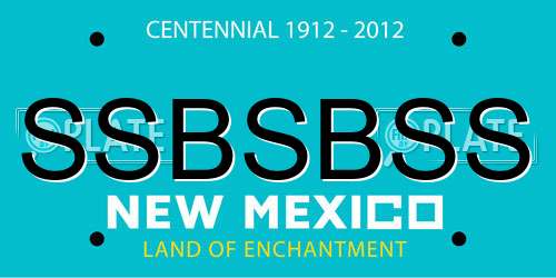 SSBSBSS New Mexico License Plate