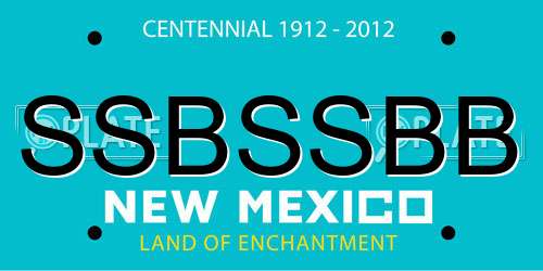 SSBSSBB New Mexico License Plate
