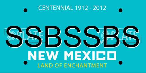 SSBSSBS New Mexico License Plate