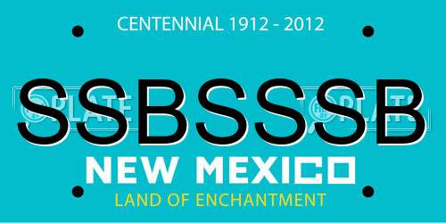 SSBSSSB New Mexico License Plate