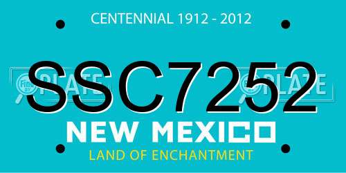 SSC7252 New Mexico License Plate