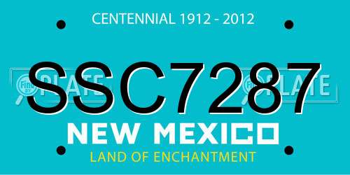 SSC7287 New Mexico License Plate