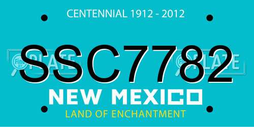 SSC7782 New Mexico License Plate