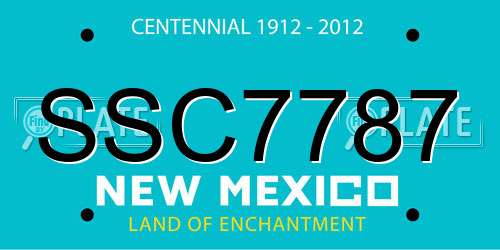 SSC7787 New Mexico License Plate