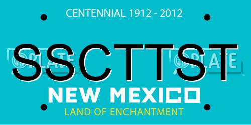 SSCTTST New Mexico License Plate
