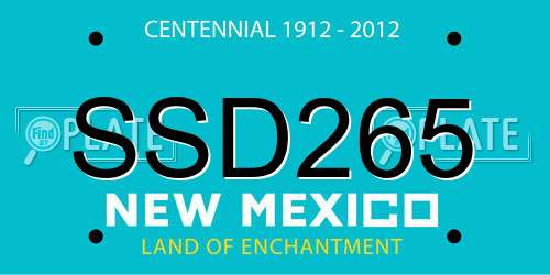 SSD265 New Mexico License Plate