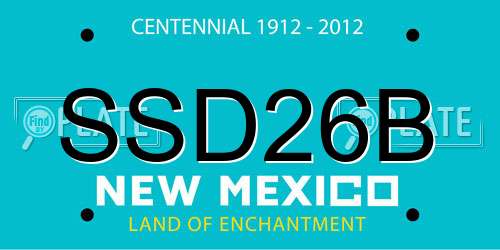 SSD26B New Mexico License Plate