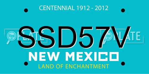 SSD57V New Mexico License Plate