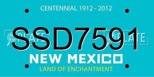 SSD7591 New Mexico License Plate