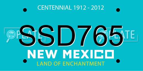 SSD765 New Mexico License Plate