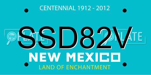 SSD82V New Mexico License Plate