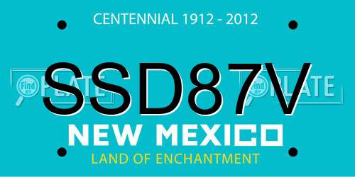 SSD87V New Mexico License Plate