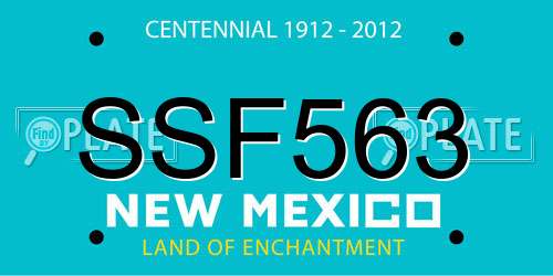 SSF563 New Mexico License Plate