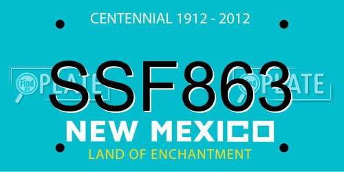 SSF863 New Mexico License Plate