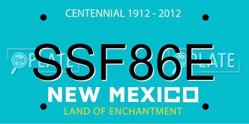 SSF86E New Mexico License Plate