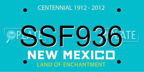 SSF936 New Mexico License Plate