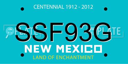 SSF93G New Mexico License Plate