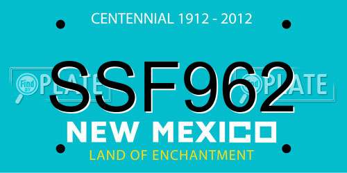 SSF962 New Mexico License Plate