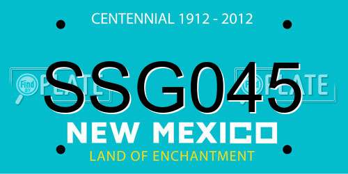 SSG045 New Mexico License Plate