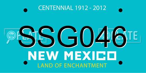 SSG046 New Mexico License Plate