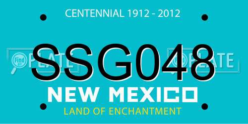 SSG048 New Mexico License Plate
