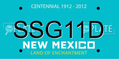 SSG11D New Mexico License Plate