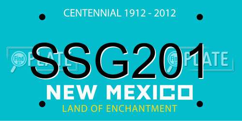 SSG201 New Mexico License Plate